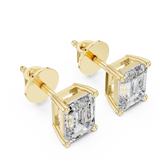 14K Solid Gold Lab Diamond Stud Earrings, Yellow Gold, view 2
