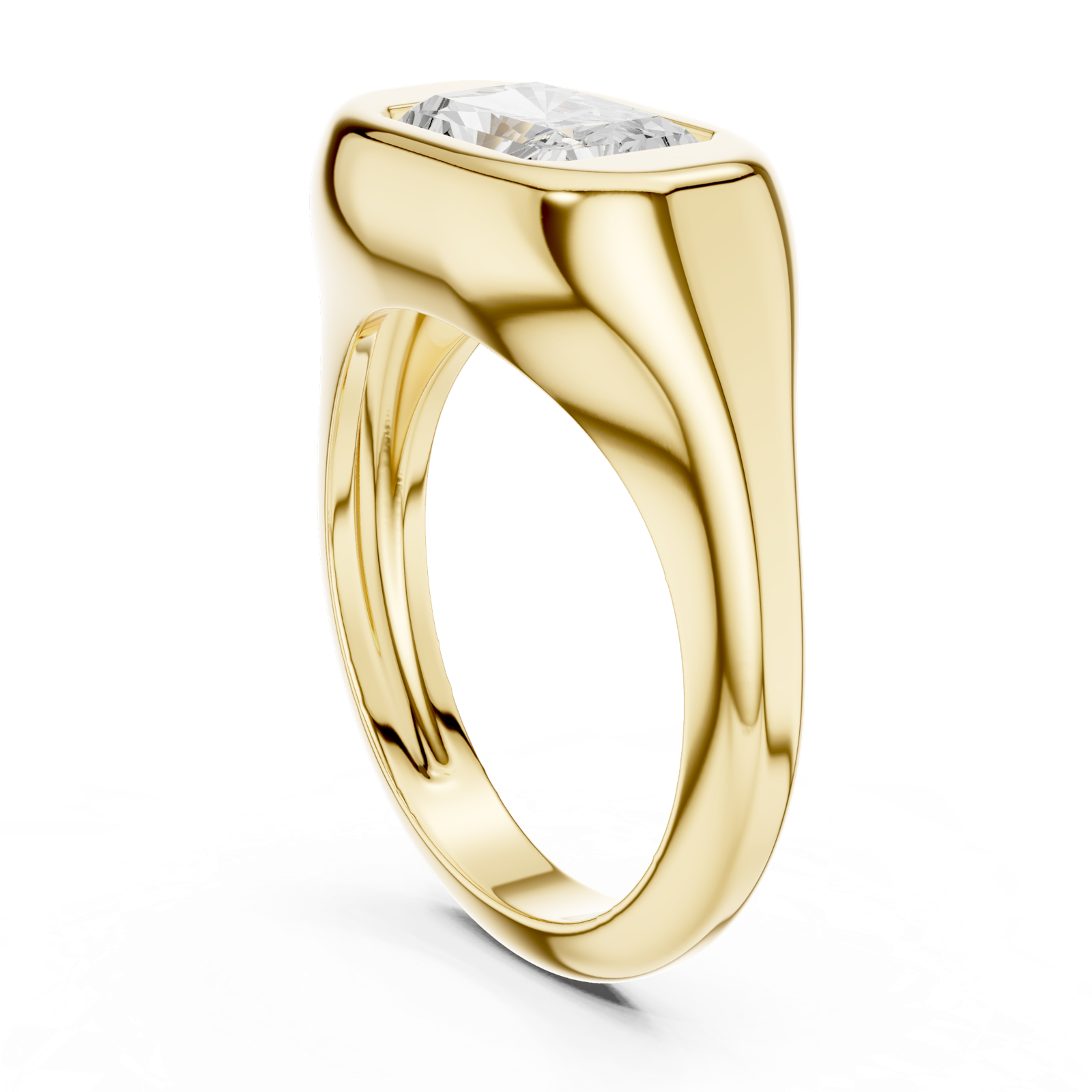 Gold Jewelry L36-4, Radiant center stone, Yellow Gold, view 1