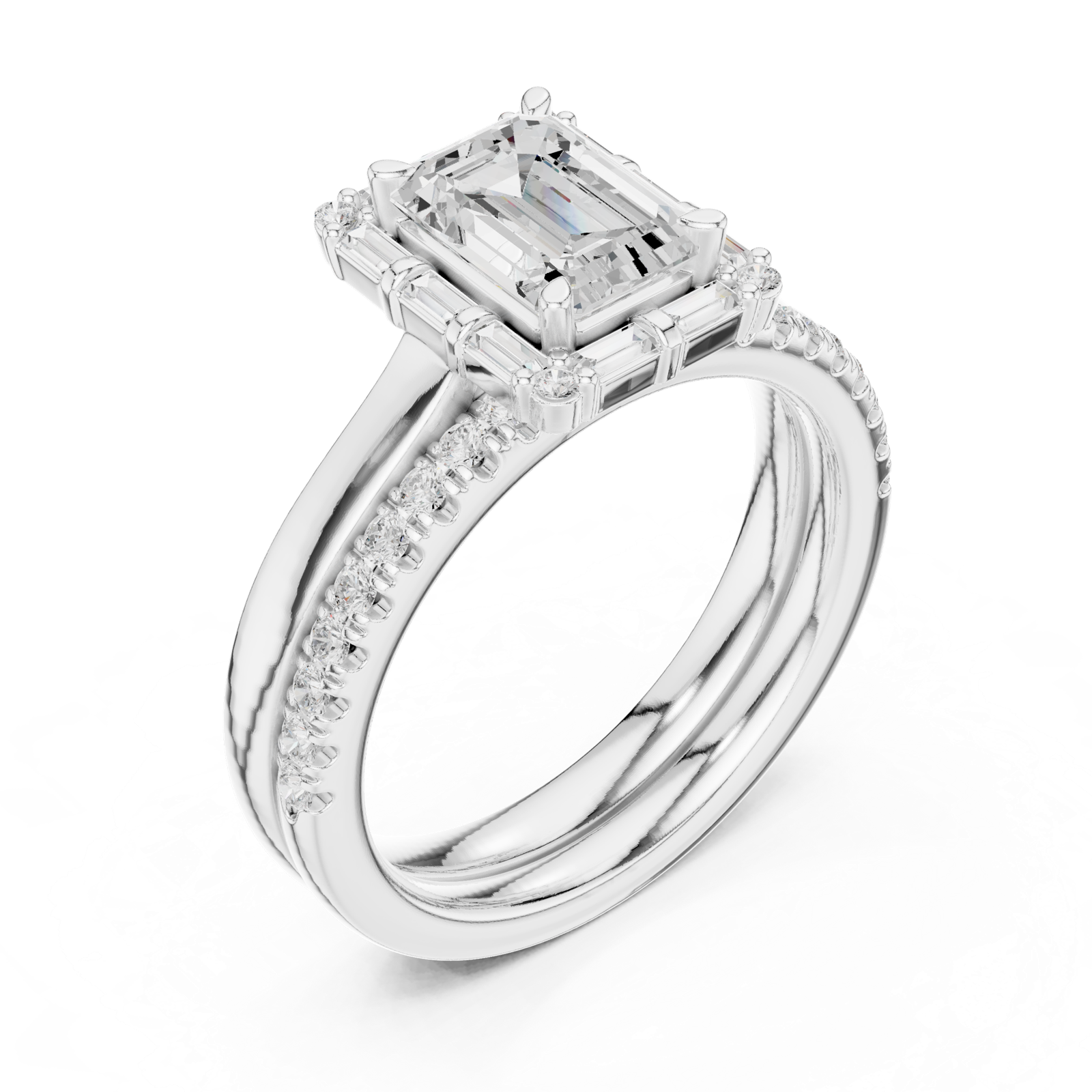 Gold Ring DDLR-303, White Gold, view 2