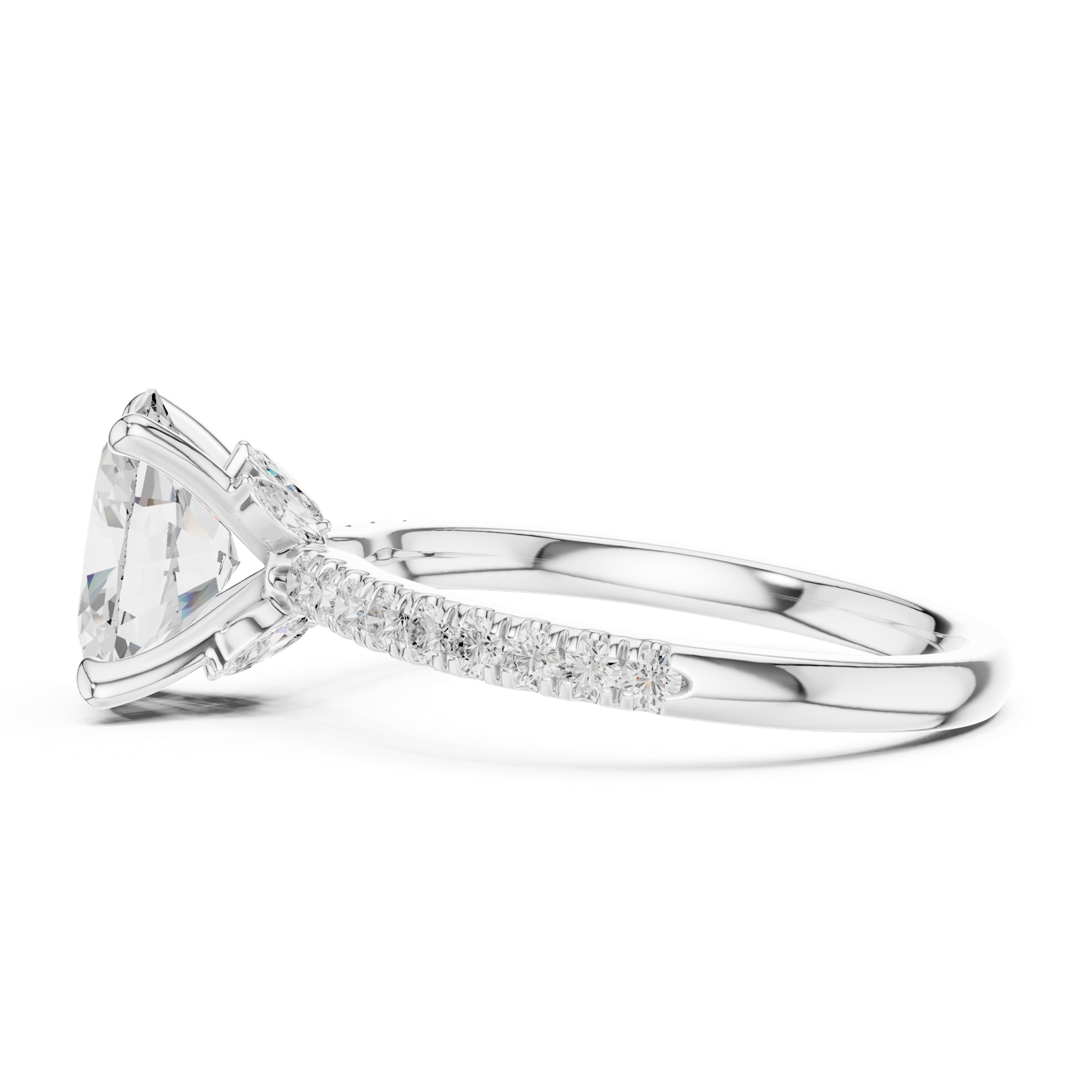 Gold Ring DDLR-1013, White Gold, view 3