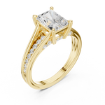 Gold Ring DDLR-253, Radiant center stone, Yellow Gold, view 2