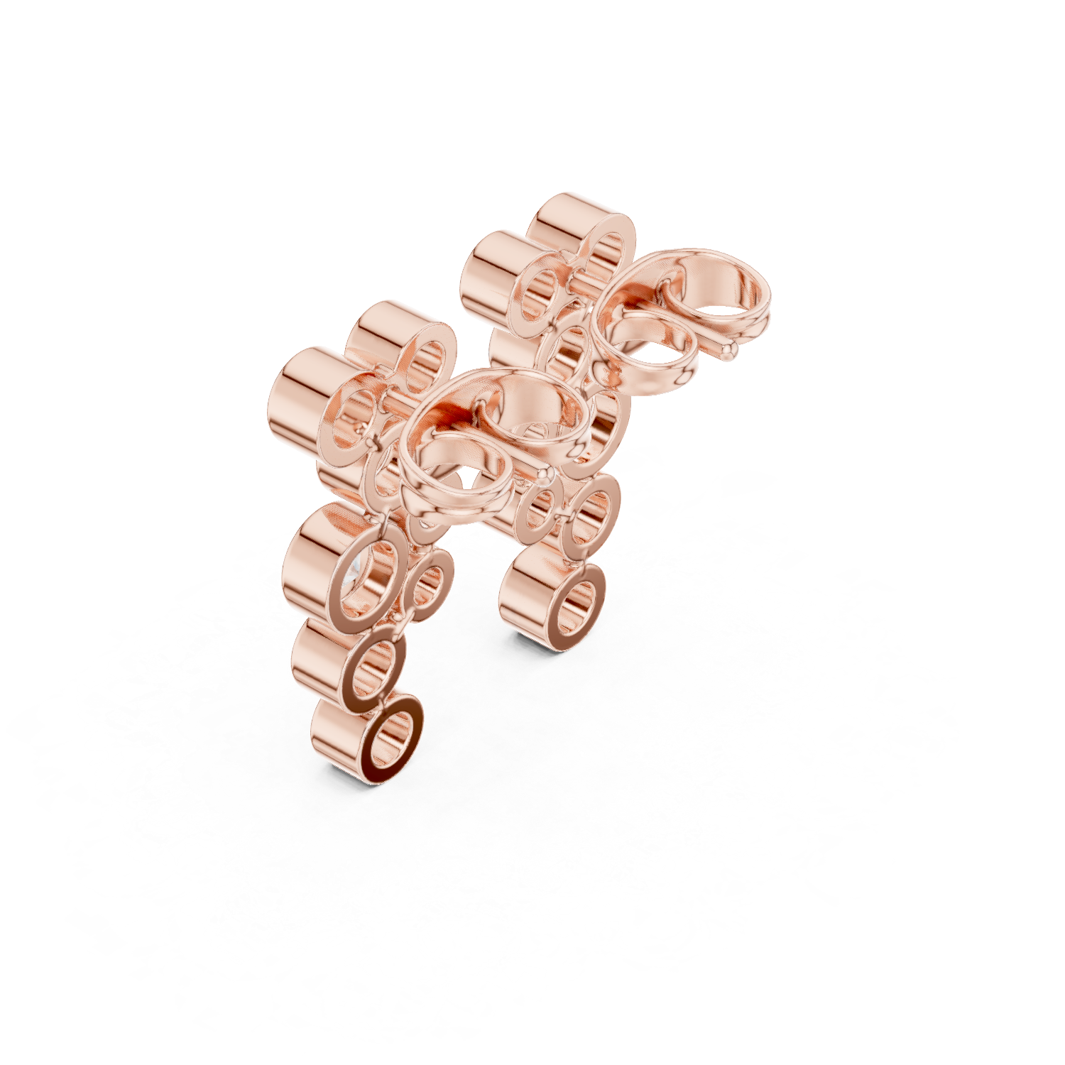 Gold Earrings SBER(52), Rose Gold, view 2