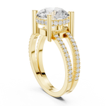Gold Jewelry L36-13, Round center stone, Yellow Gold, view 1