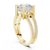 Gold Jewelry L36-13, Round center stone, Yellow Gold, view 1