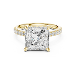 Gold Ring DDLR-259, Princess center stone, Yellow Gold, view 4