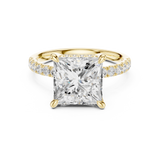 Gold Ring DDLR-259, Princess center stone, Yellow Gold, view 4