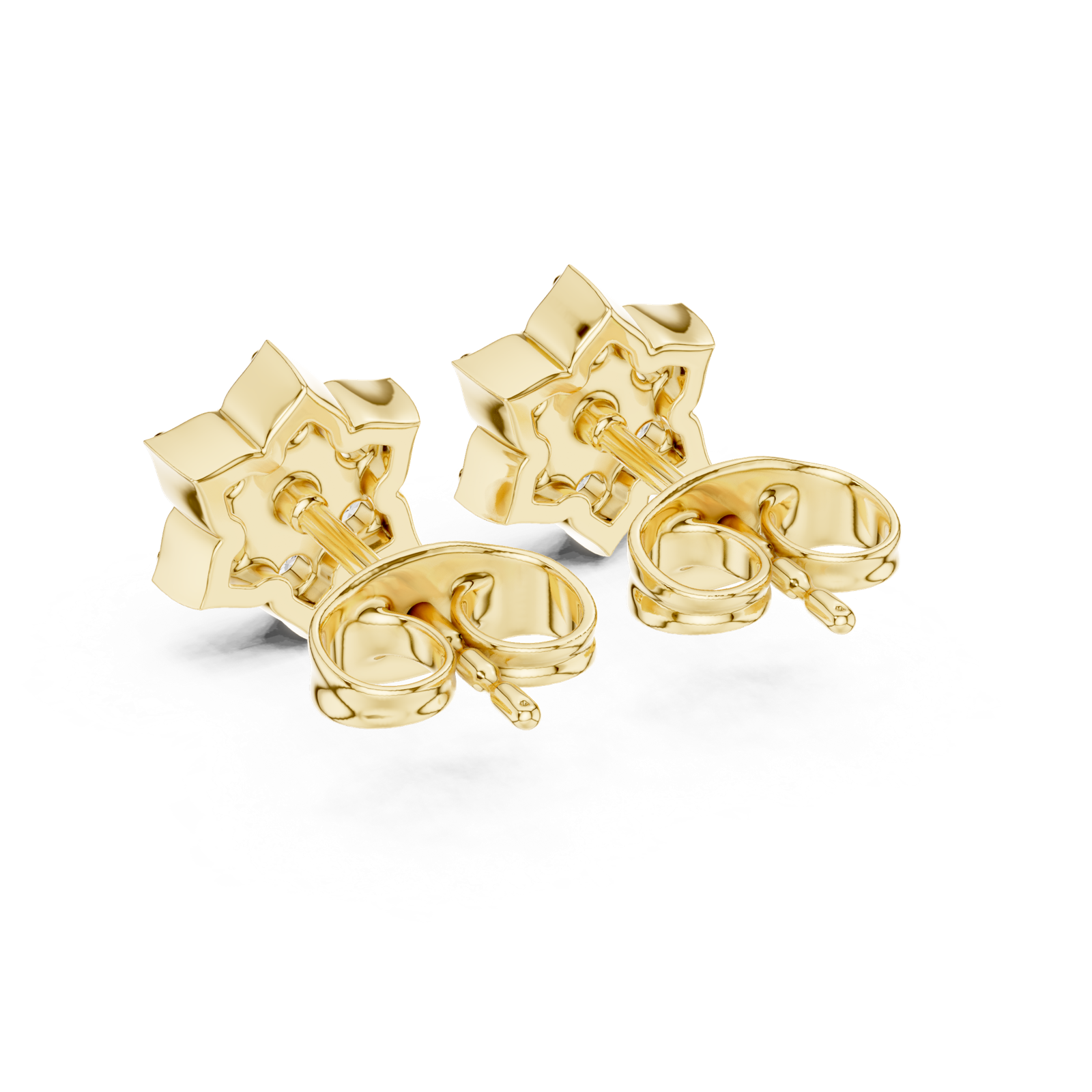 Gold Earrings 9-10035E, Yellow Gold, view 3