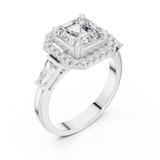 Gold Ring, Asscher center stone, White Gold, view 2