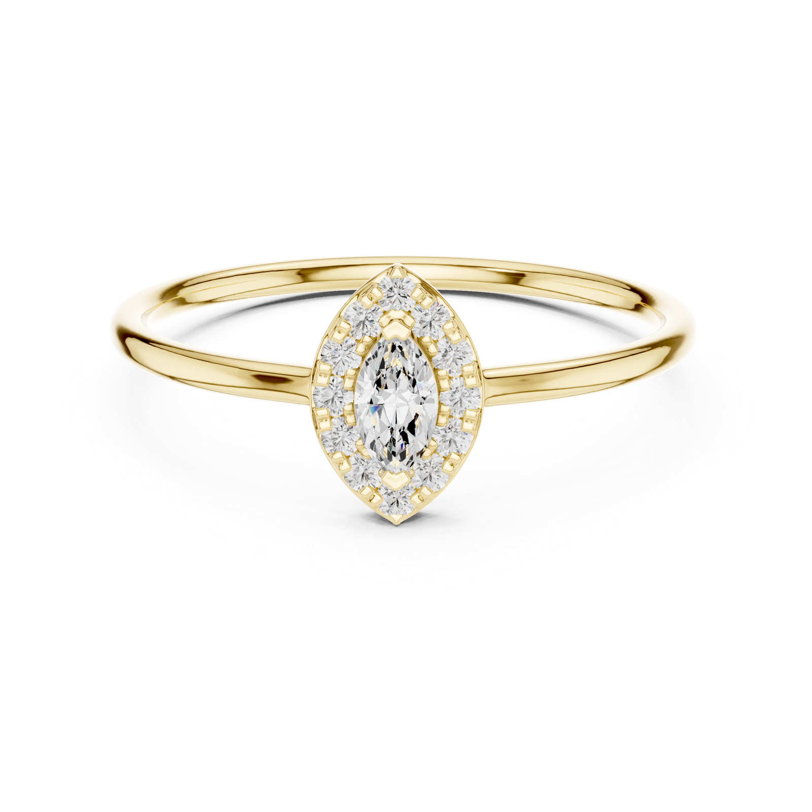 Gold Ring HLR-204, Yellow Gold, view 4