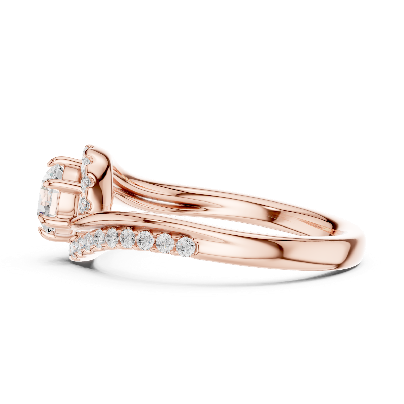 Gold Ring DDLR-594, Rose Gold, view 3