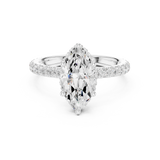 Gold Ring DDLR-165, Marquise center stone, White Gold, view 4