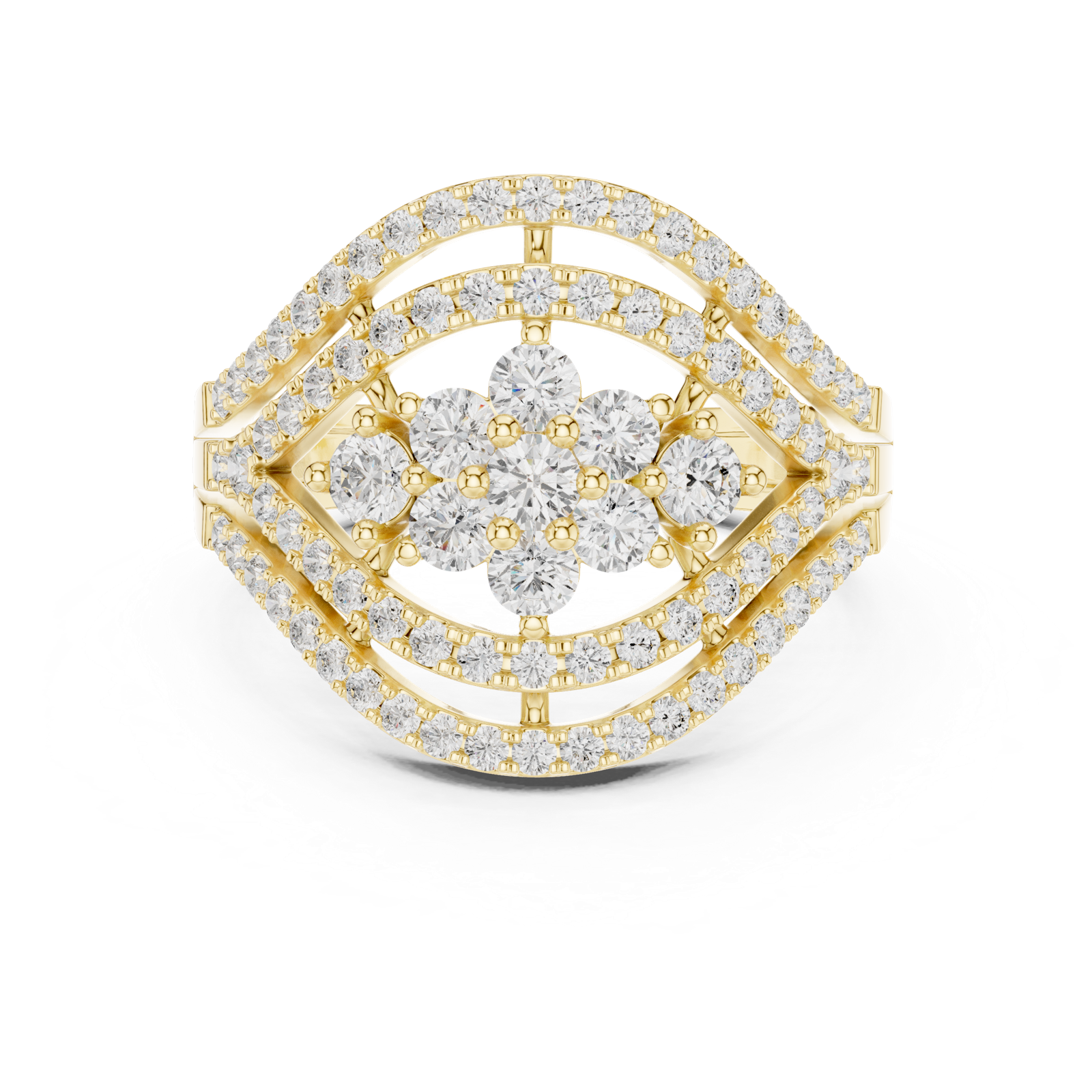 Gold Ring DDLR-763, Yellow Gold, view 4