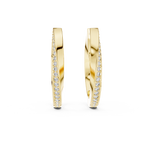 14K Solid Gold Lab Diamond Huggie Earrings, Yellow Gold