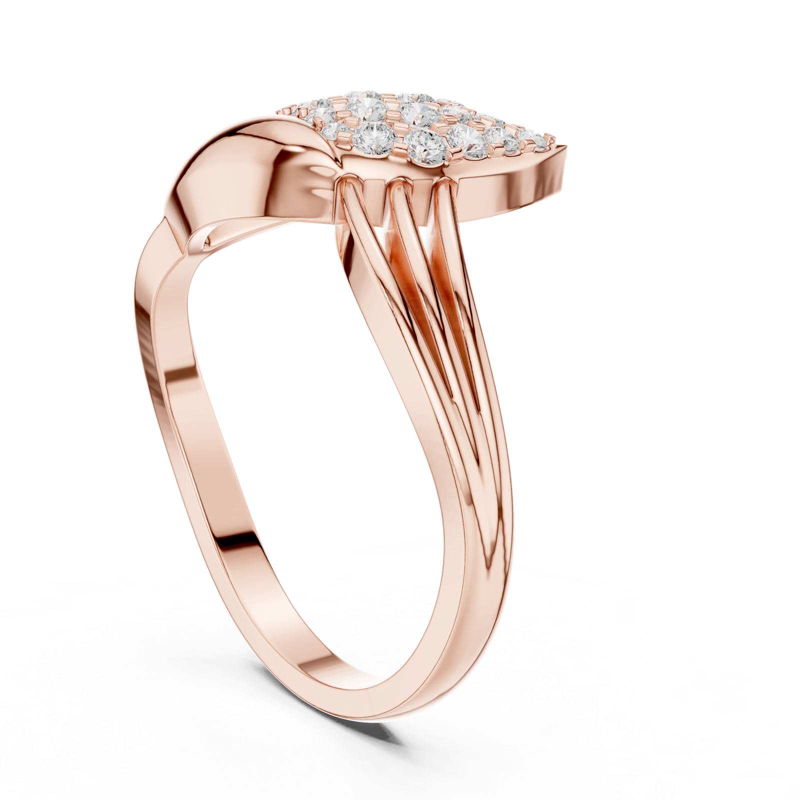 Gold Ring DDLR-664, Rose Gold, view 1