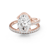 Gold Jewelry L35-39, Oval center stone, Rose Gold