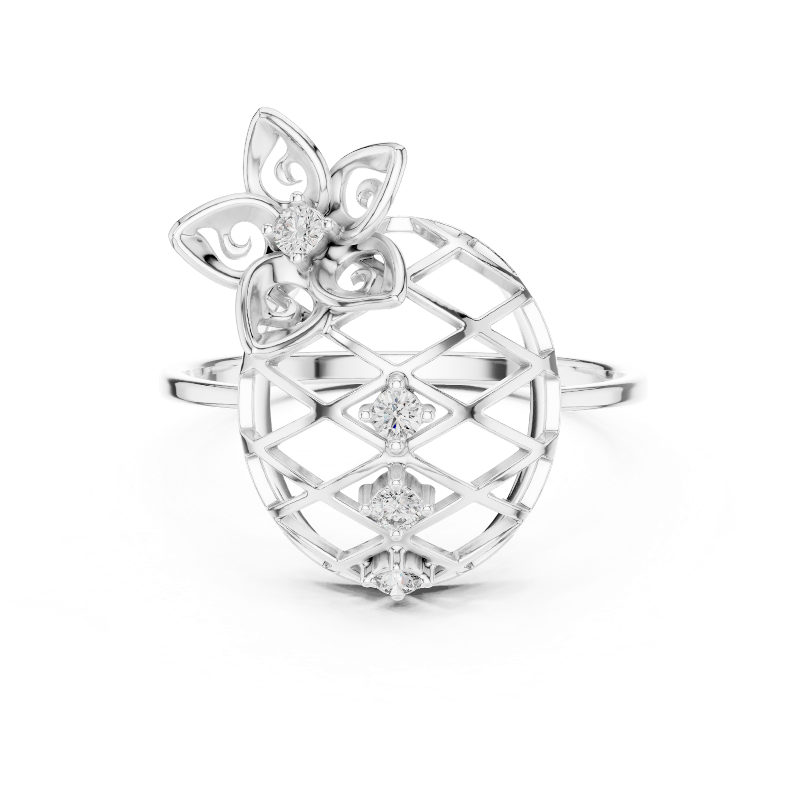 Gold Ring 1 (222), White Gold, view 4