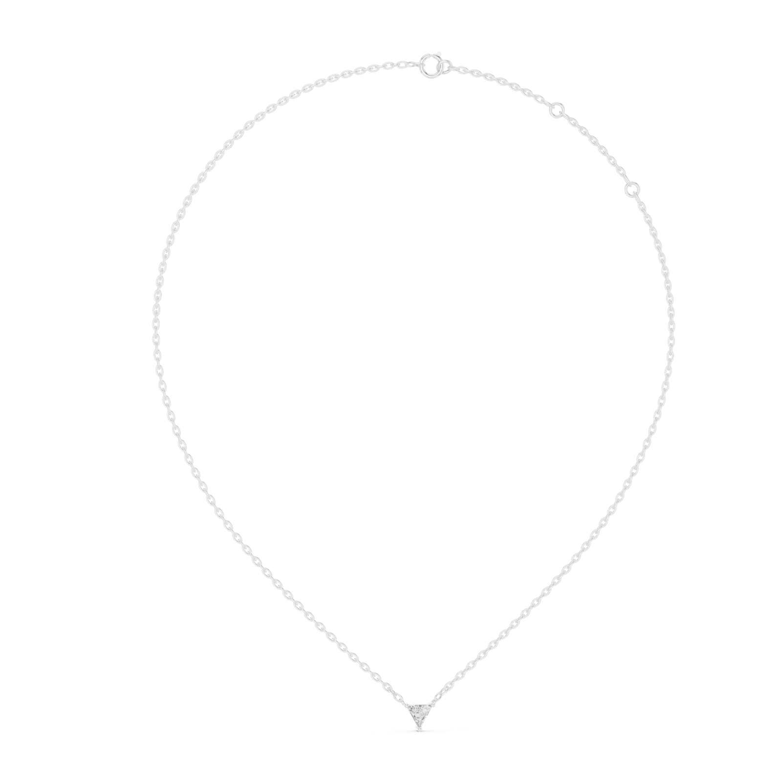 14K Solid Gold Lab Diamond Solitaire Pendant Necklace, White Gold, view 1