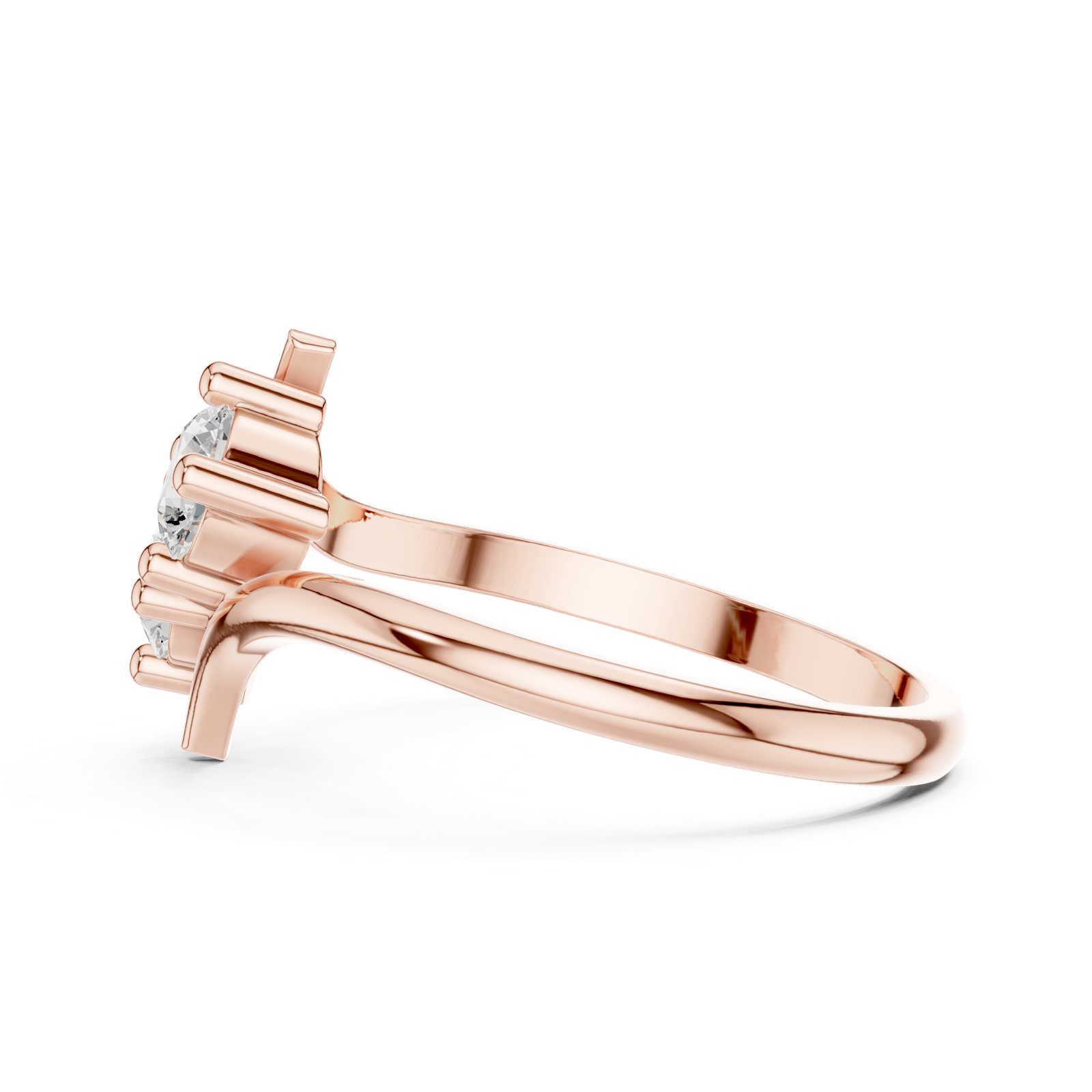 Gold Ring HLR-74, Rose Gold, view 3
