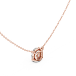 Gold Jewelry DDPO-001, Oval center stone, Rose Gold, view 2