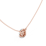 Gold Jewelry DDPO-001, Oval center stone, Rose Gold, view 2