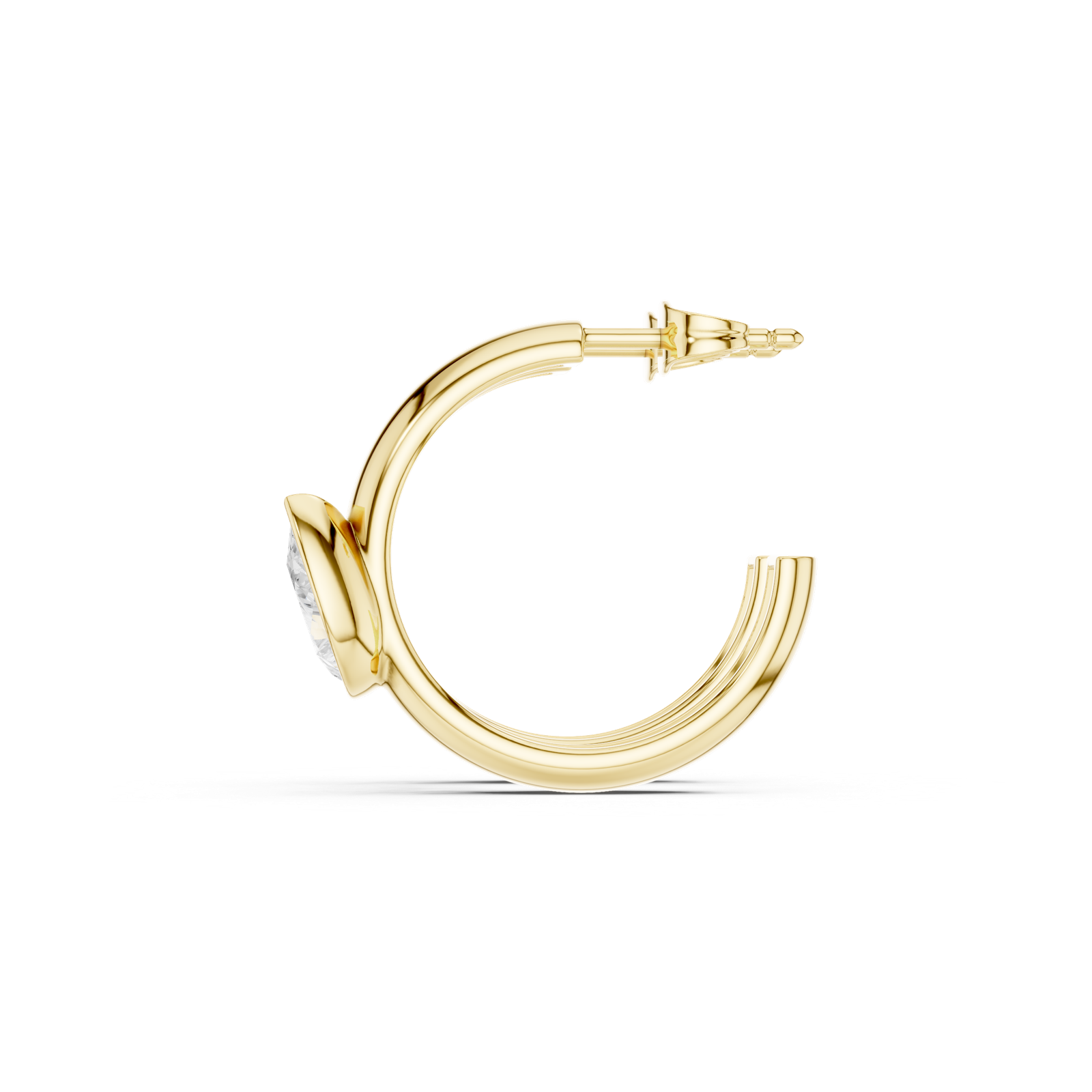 Gold Earrings SBER(34), Yellow Gold, view 3