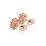 Gold Earrings AGDER-353, Rose Gold, view 2