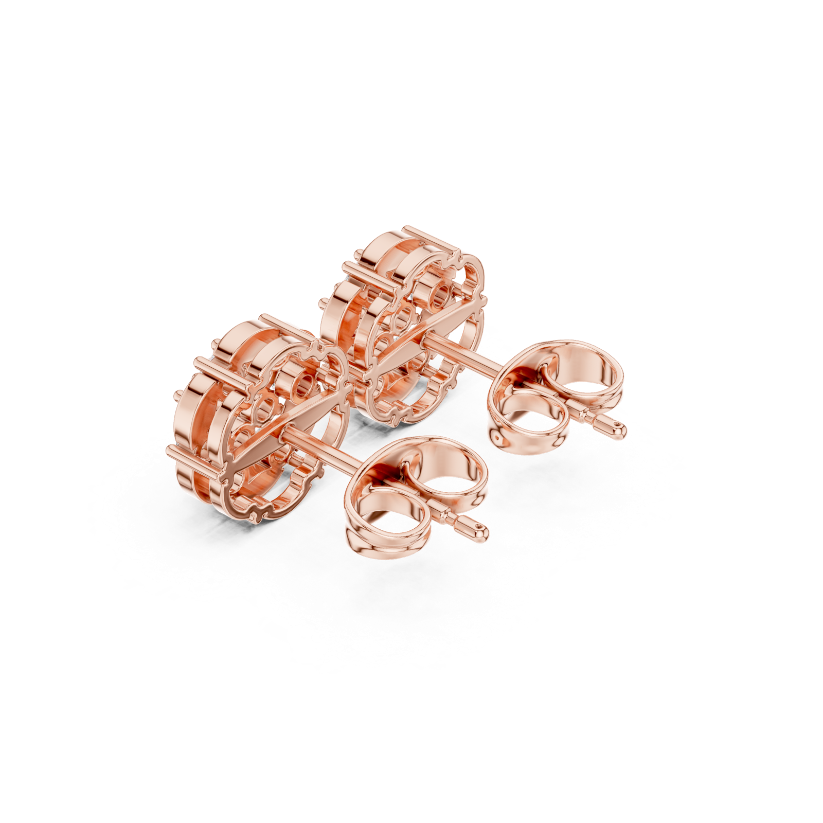 Gold Earrings AGDER-353, Rose Gold, view 2