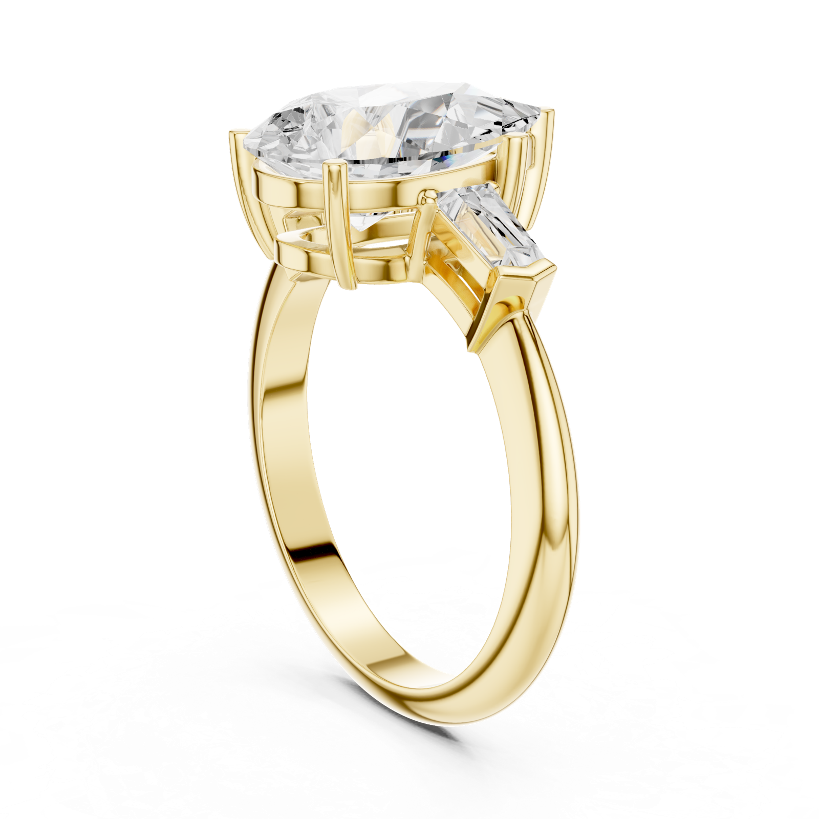 Gold Jewelry L35-67, Pear center stone, Yellow Gold, view 1