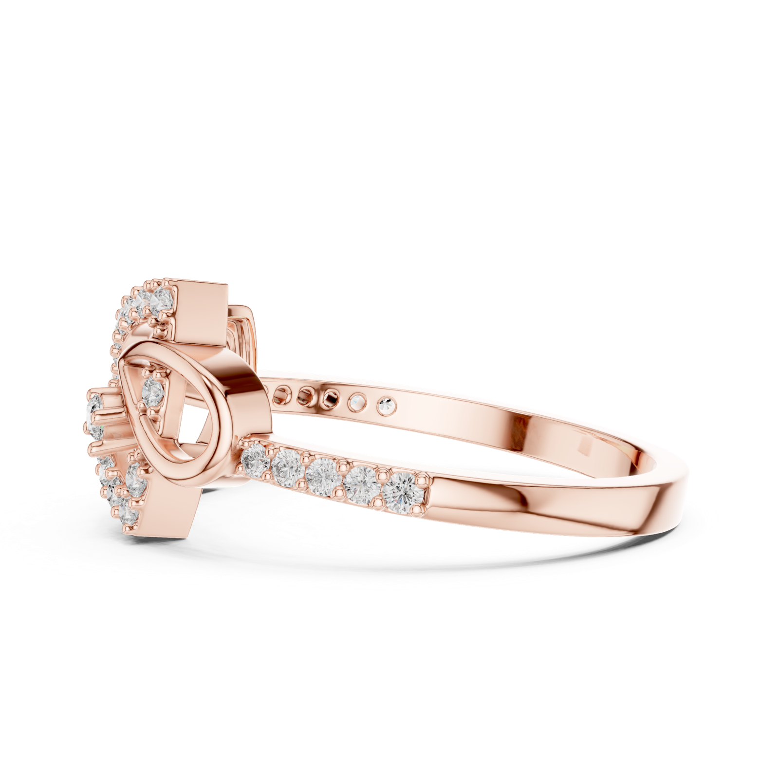 Gold Ring LR-01 (56), Rose Gold, view 3