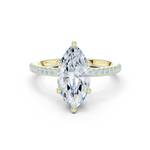 Gold Ring DDLR-177, Marquise center stone, Yellow Gold