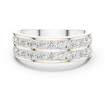 14K Solid Gold Lab Diamond Eternity Ring, White Gold