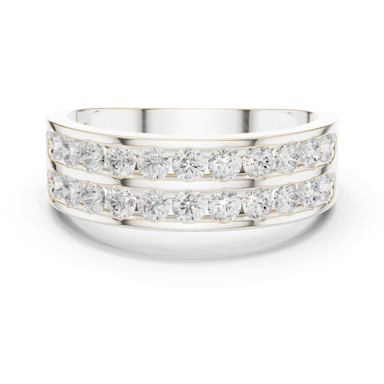 14K Solid Gold Lab Diamond Eternity Ring, White Gold