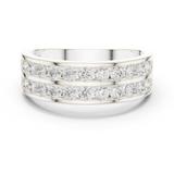 14K Solid Gold Lab Diamond Eternity Ring, White Gold