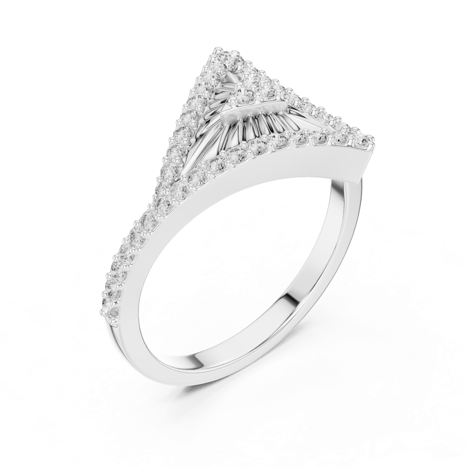 Gold Ring LR-01 (87), White Gold, view 2