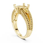 Gold Ring, Radiant center stone, Yellow Gold, view 1