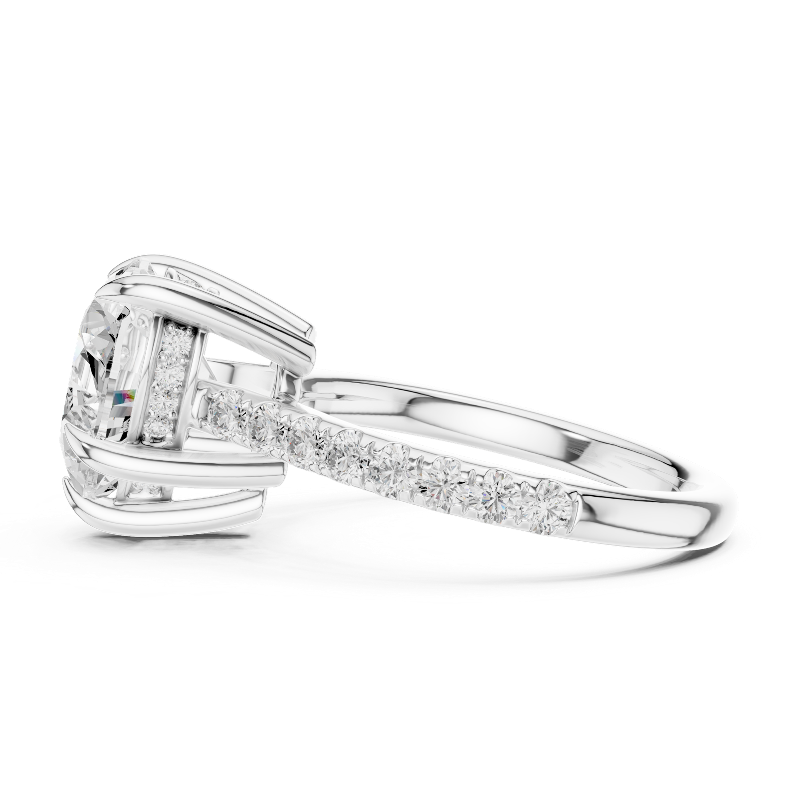 Gold Ring DDLR-1025, White Gold, view 3