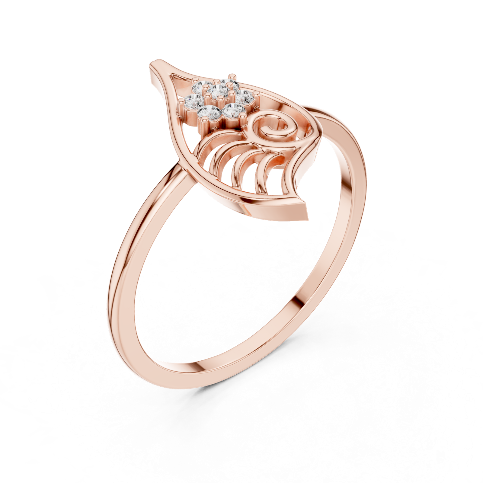 Gold Ring DR-6229, Rose Gold, view 2