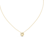 14K Solid Gold Lab Diamond Solitaire Pendant Necklace, Yellow Gold, view 4