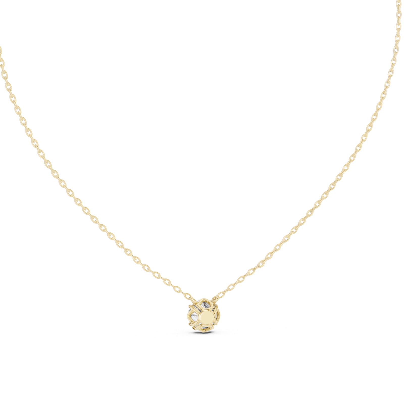 14K Solid Gold Lab Diamond Solitaire Pendant Necklace, Yellow Gold, view 4