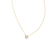 14K Solid Gold Lab Diamond Solitaire Pendant Necklace, Yellow Gold, view 2