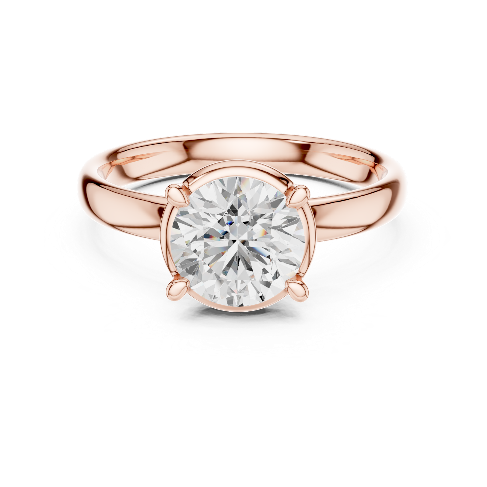 Gold Jewelry L36-10, Round center stone, Rose Gold, view 4