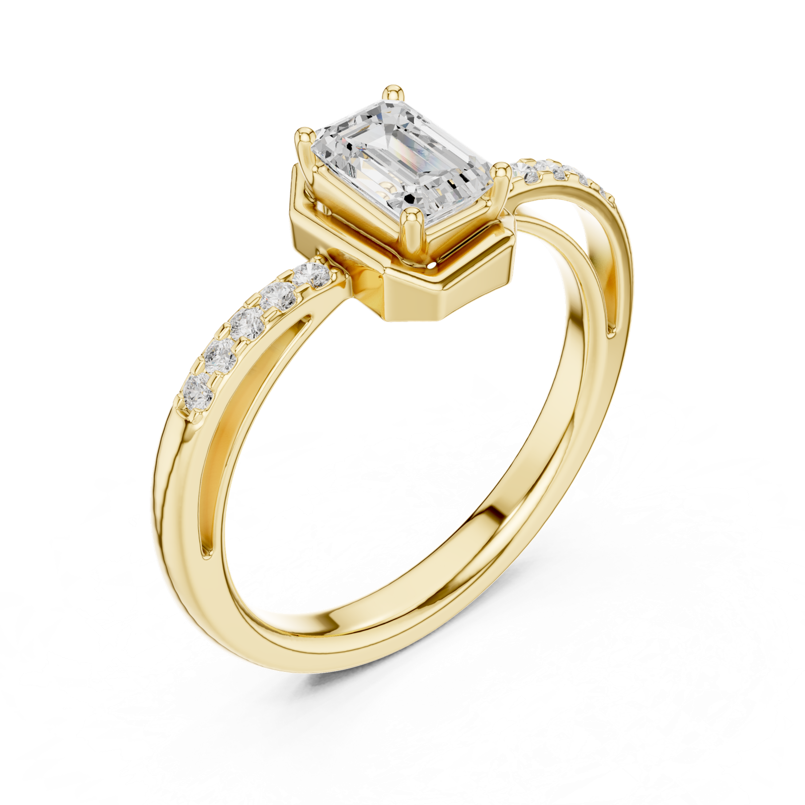 Gold Ring DDLR-520, Yellow Gold, view 2