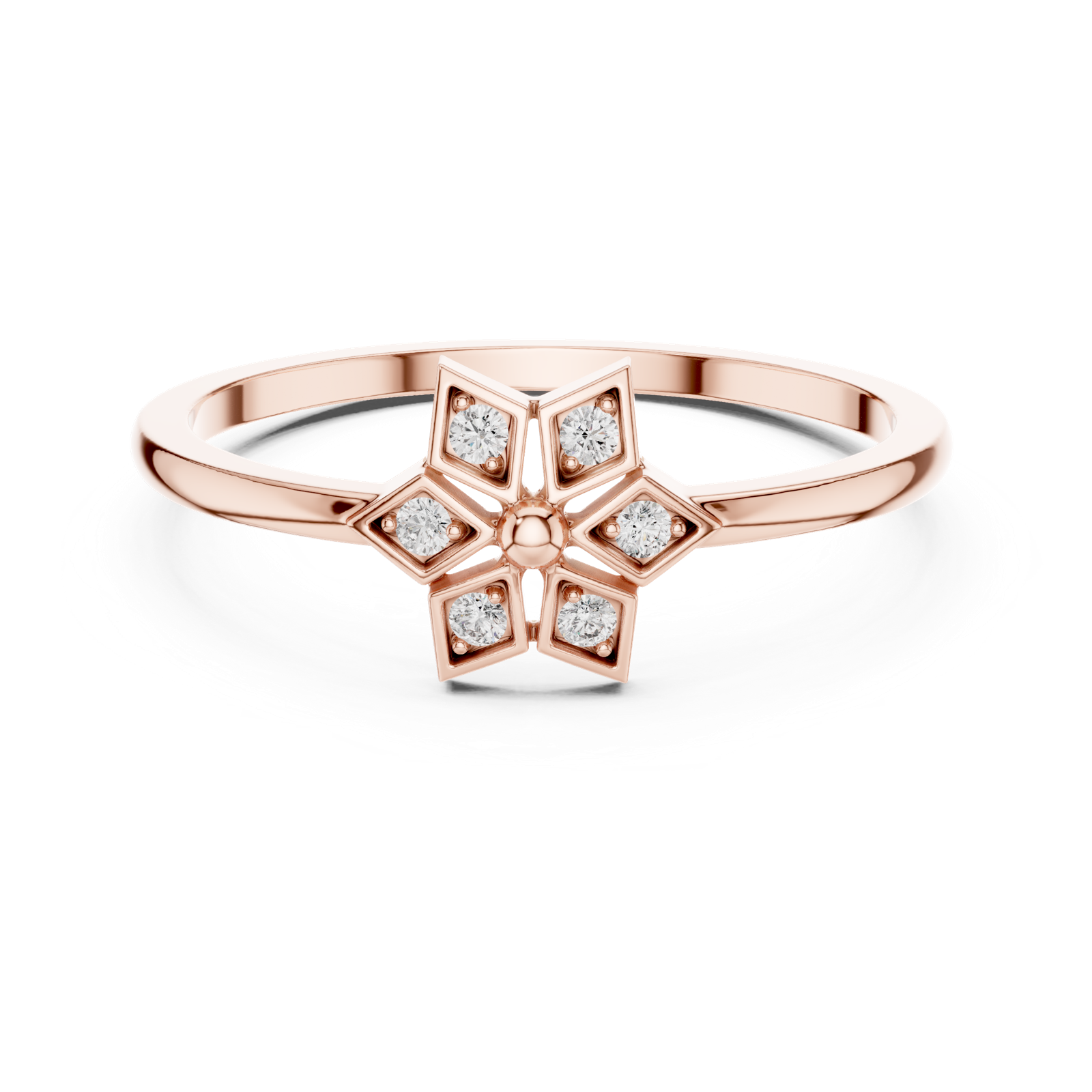 Gold Ring DR-6258, Rose Gold, view 4
