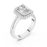 Gold Ring DDLR-338, Emerald center stone, White Gold, view 2
