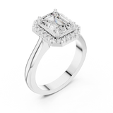 Gold Ring DDLR-338, Emerald center stone, White Gold, view 2