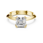 Gold Jewelry L36-8, Asscher center stone, Yellow Gold, view 4