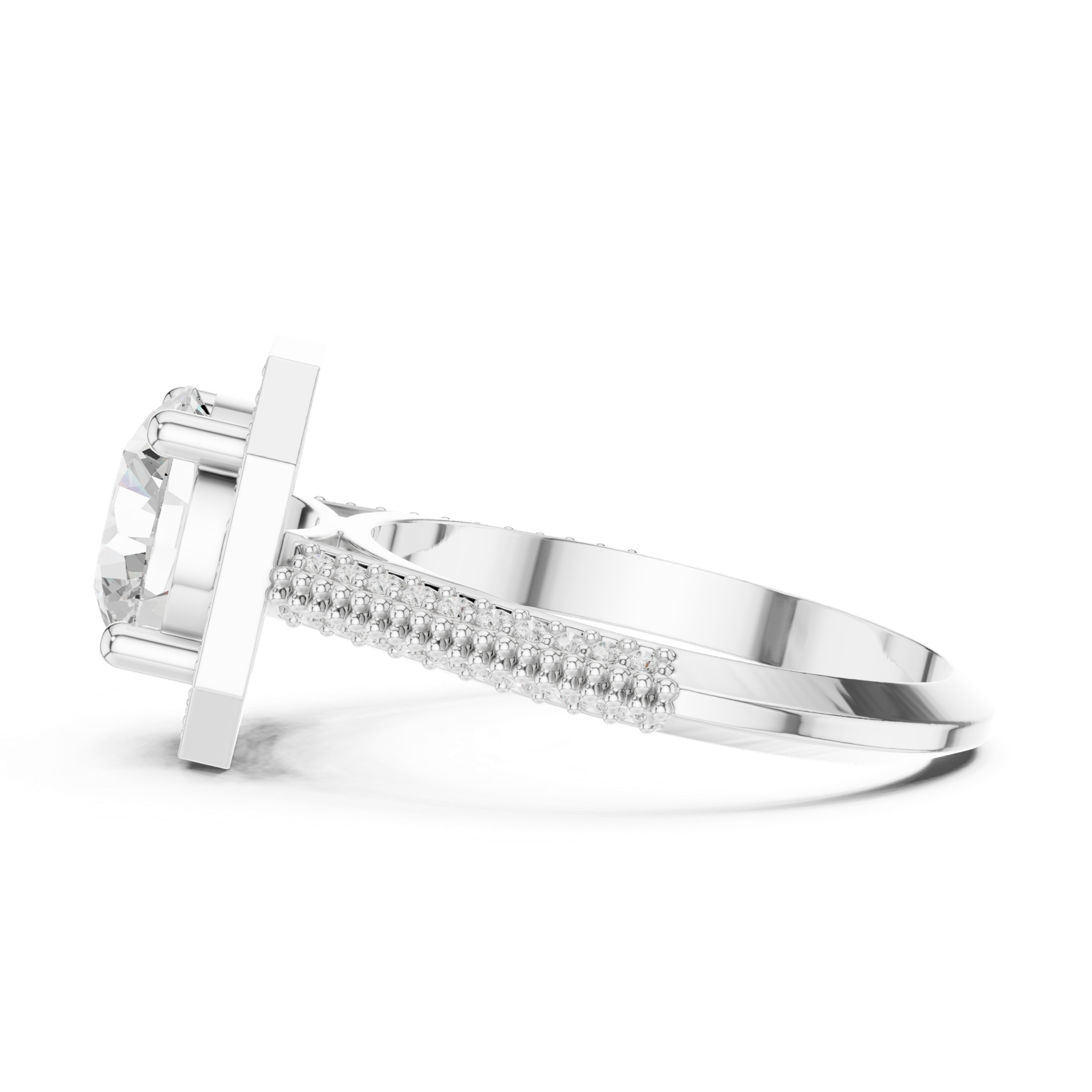 Gold Ring DDLR-407, White Gold, view 3