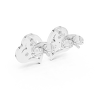 Gold Earrings 9-10006E, White Gold, view 3
