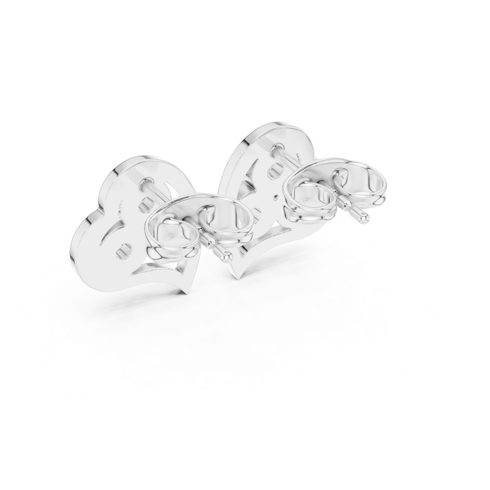 Gold Earrings 9-10006E, White Gold, view 3