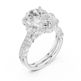 Gold Ring DDLR-442, Oval center stone, White Gold, view 2